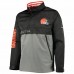 Cleveland Browns Men's Tommy Hilfiger Black/Gray Anorak Hoodie Quarter-Zip Jacket