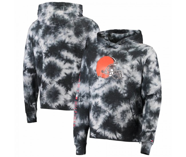 Cleveland Browns Men's Tommy Hilfiger Black Stanley Tie-Dye Pullover Hoodie