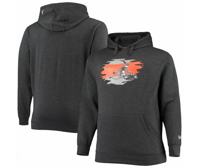 Cleveland Browns Men's New Era Charcoal Big & Tall Primary Logo Pullover Hoodie