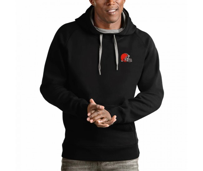 Cleveland Browns Men's Antigua Black Logo Victory Pullover Hoodie