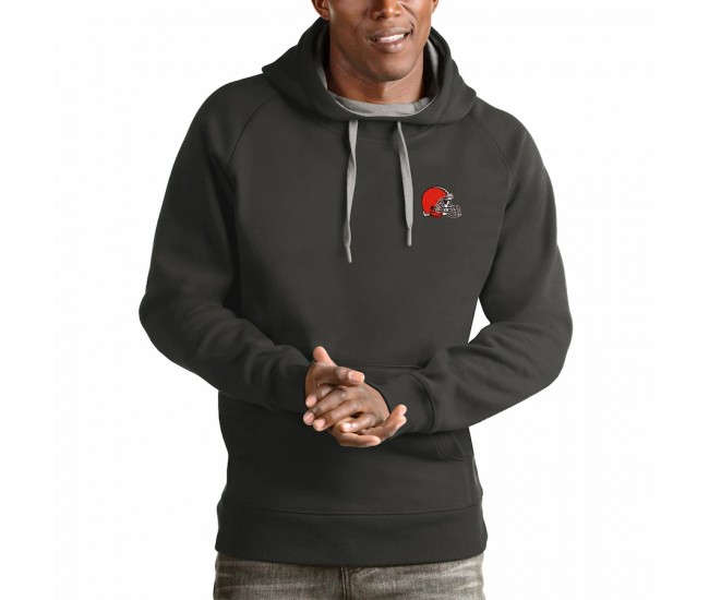 Cleveland Browns Men's Antigua Charcoal Logo Victory Pullover Hoodie