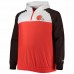 Cleveland Browns Men's New Era Orange/Brown Big & Tall League Raglan Quarter-Zip Hoodie