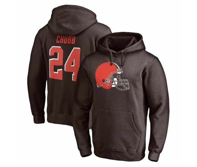 Cleveland Browns Men's Nick Chubb Fanatics Branded Brown Player Icon Name & Number Pullover Hoodie