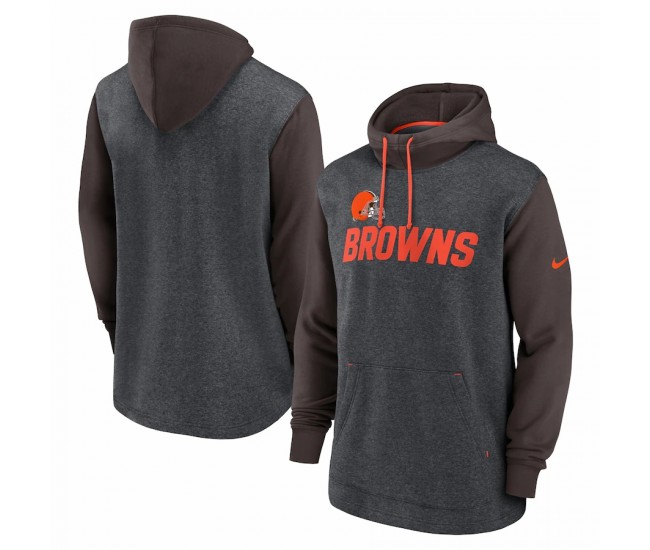 Cleveland Browns Men's Nike Heathered Charcoal/Brown Surrey Legacy Pullover Hoodie