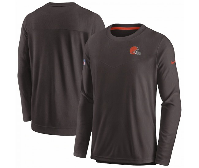 Cleveland Browns Men's Nike Brown Sideline Lockup Performance Long Sleeve T-Shirt