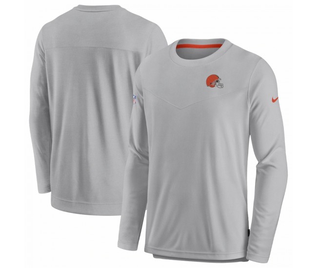 Cleveland Browns Men's Nike Gray Sideline Lockup Performance Long Sleeve T-Shirt