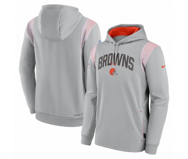 Cleveland Browns Men's Nike Gray Sideline Athletic Stack Performance Pullover Hoodie