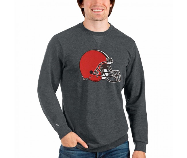 Cleveland Browns Men's Antigua Heathered Charcoal Team Reward Crewneck Pullover Sweatshirt