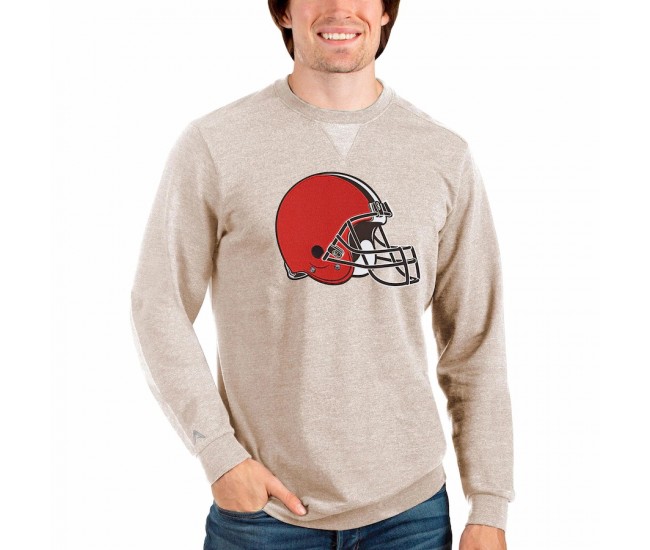 Cleveland Browns Men's Antigua Oatmeal Team Reward Crewneck Pullover Sweatshirt