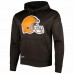 Cleveland Browns Men's  New Era Brown Combine Authentic Stadium Pullover Hoodie