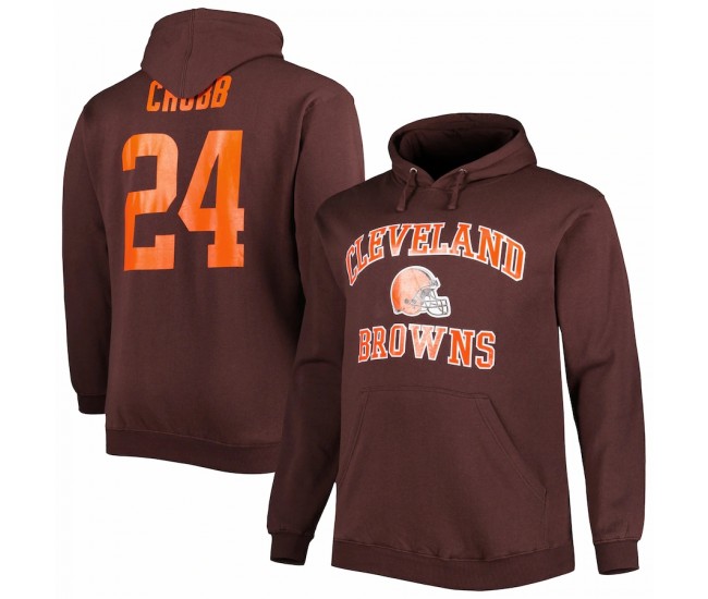 Cleveland Browns Men's Nick Chubb Brown Big & Tall Fleece Name & Number Pullover Hoodie