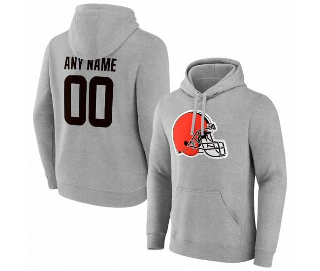 Cleveland Browns Men's Fanatics Branded Heathered Gray Team Authentic Custom Pullover Hoodie