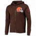 Cleveland Browns Men's Pro Standard Brown 4-Hit Full-Zip Hoodie