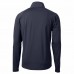 Cleveland Browns Men's Cutter & Buck Navy Adapt Eco Knit Hybrid Recycled Quarter-Zip Pullover Top