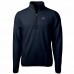 Cleveland Browns Men's Cutter & Buck Navy Big & Tall Cascade Eco Sherpa Fleece Quarter-Zip Pullover Jacket