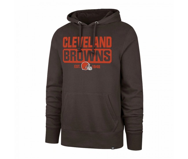 Cleveland Browns Men's  '47 Brown Box Out Headline Pullover Hoodie