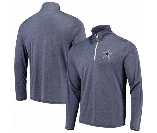 Dallas Cowboys Men's Heathered Navy Arnie 1/4-Zip Pullover Jacket