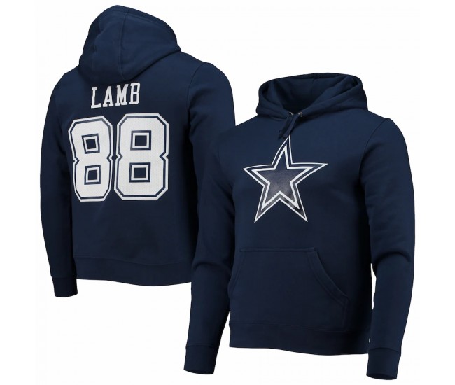 Dallas Cowboys Men's CeeDee Lamb Fanatics Branded Navy Player Icon Name & Number Pullover Hoodie