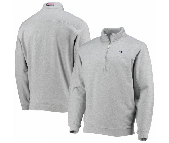 Dallas Cowboys Men's Vineyard Vines Heathered Gray Shep Shirt Team Quarter-Zip Jacket