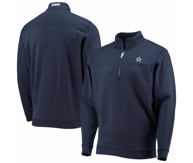 Dallas Cowboys Men's Vineyard Vines Navy Shep Shirt Team Quarter-Zip Jacket