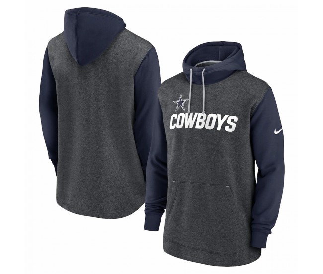 Dallas Cowboys Men's Nike Heathered Charcoal/Navy Surrey Legacy Pullover Hoodie