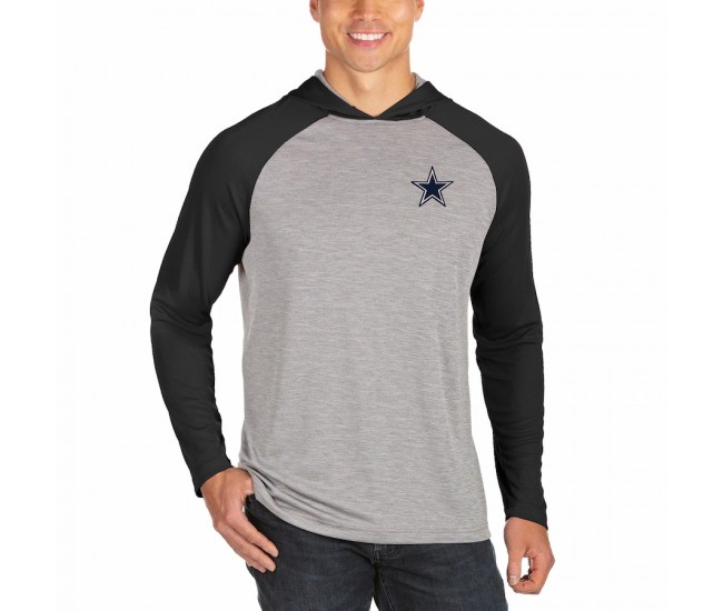 Dallas Cowboys Men's Antigua Heathered Gray/Black Men's Cannon Pullover Hoodie