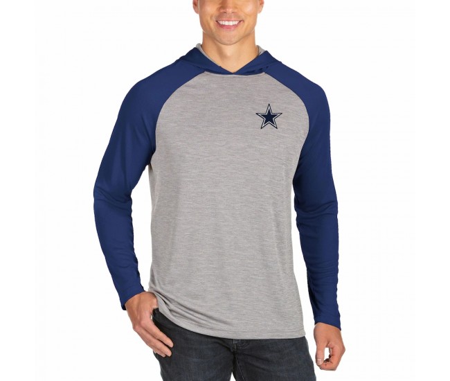 Dallas Cowboys Men's Antigua Heathered Gray/Navy Men's Cannon Pullover Hoodie