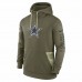 Dallas Cowboys Men's Nike Olive 2022 Salute to Service Therma Performance Pullover Hoodie