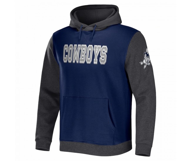 Dallas Cowboys Men's NFL x Darius Rucker Collection by Fanatics Navy/Charcoal Colorblock Pullover Hoodie