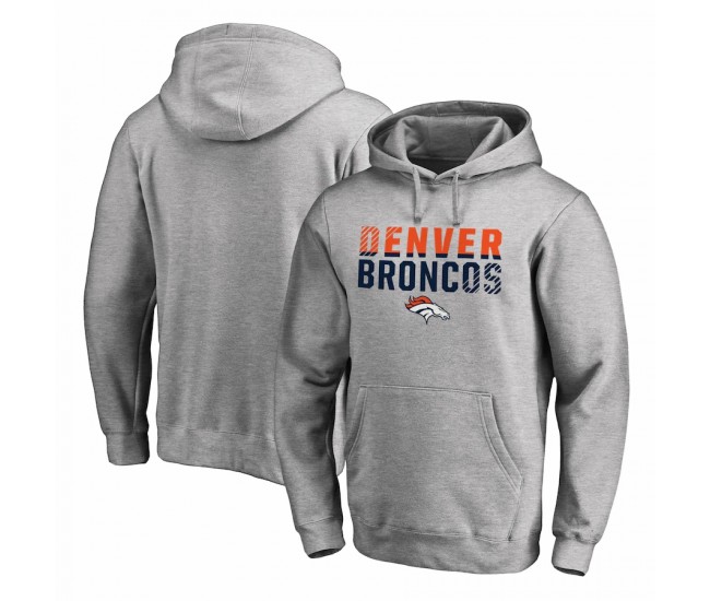 Denver Broncos Men's NFL Pro Line by Fanatics Branded Ash Iconic Collection Fade Out Pullover Hoodie