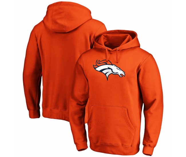 Denver Broncos Men's Fanatics Branded Orange Primary Logo Fitted Pullover Hoodie