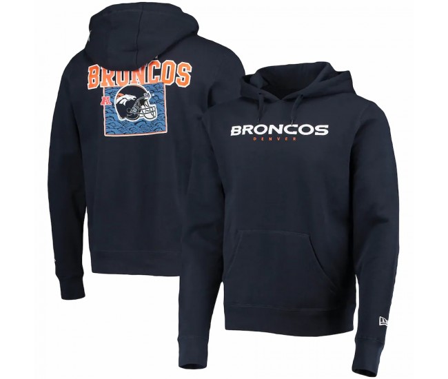 Denver Broncos Men's New Era Navy Local Pack Pullover Hoodie