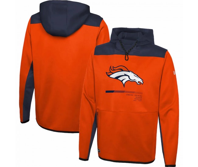 Denver Broncos Men's New Era Orange Combine Authentic Hard Hitter Pullover Hoodie