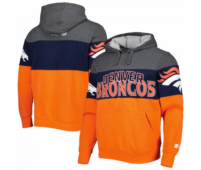 Denver Broncos Men's Starter Heather Gray/Orange Extreme Pullover Hoodie