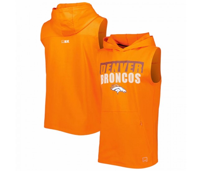 enver Broncos Men's MSX by Michael Strahan Orange Relay Sleeveless Pullover Hoodie