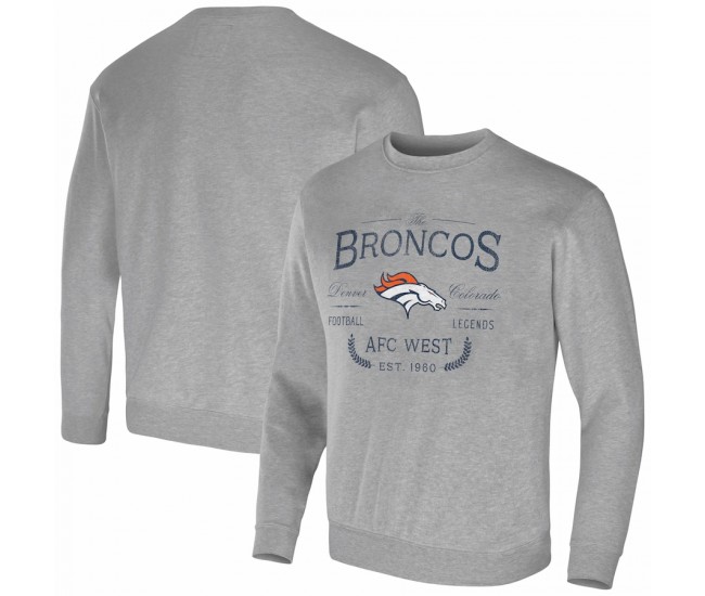 Denver Broncos Men's NFL x Darius Rucker Collection by Fanatics Heather Gray Pullover Sweatshirt