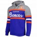 Denver Broncos Men's Mitchell & Ness Royal/Heathered Gray Head Coach Pullover Hoodie