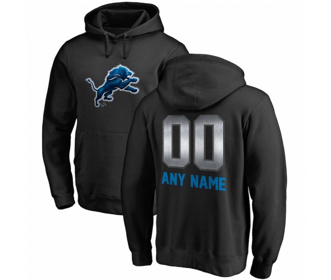 Detroit Lions Men's NFL Pro Line by Fanatics Branded Black Personalized Midnight Mascot Pullover Hoodie