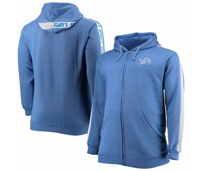 Detroit Lions Men's Fanatics Branded Blue Big & Tall Full-Zip Hoodie