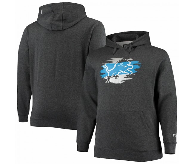 Detroit Lions Men's New Era Charcoal Big & Tall Primary Logo Pullover Hoodie