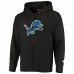 Detroit Lions Men's Starter Heathered Charcoal Primary Logo Full-Zip Hoodie