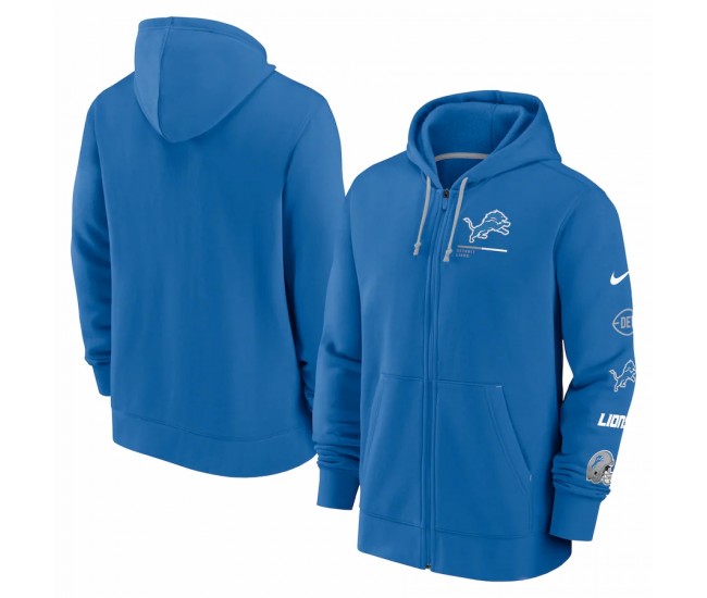 Detroit Lions Men's Nike Blue Surrey Full-Zip Hoodie