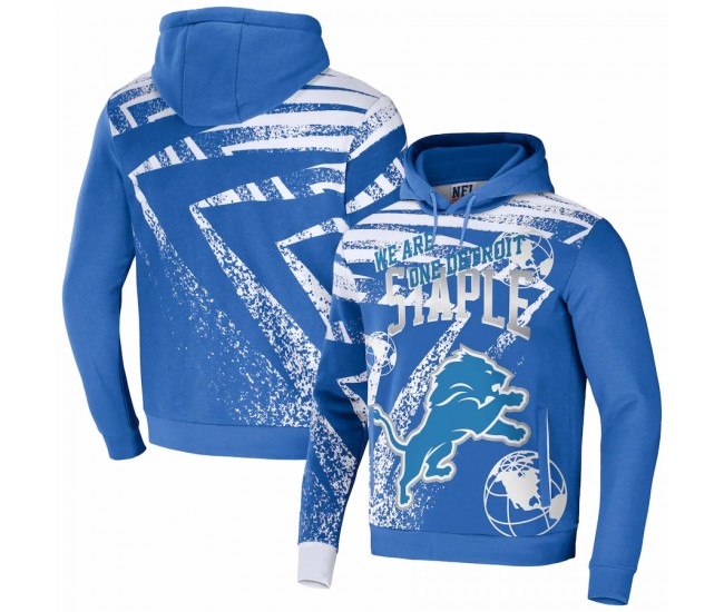 Detroit Lions Men's NFL x Staple Blue All Over Print Pullover Hoodie