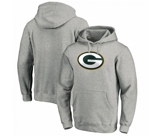 Green Bay Packers Men's Fanatics Branded Heather Gray Primary Logo Fitted Pullover Hoodie