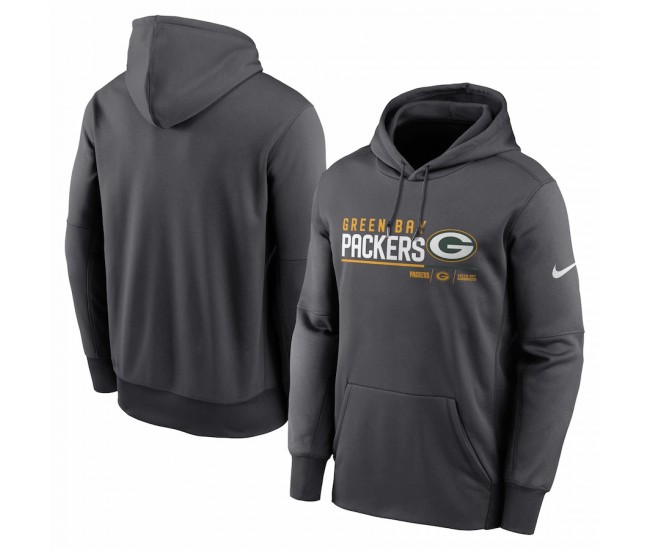 Green Bay Packers Men's Nike Anthracite Prime Logo Name Split Pullover Hoodie