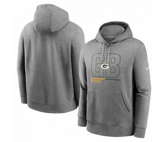 Green Bay Packers Men's Nike Heathered Gray City Code Club Fleece Pullover Hoodie