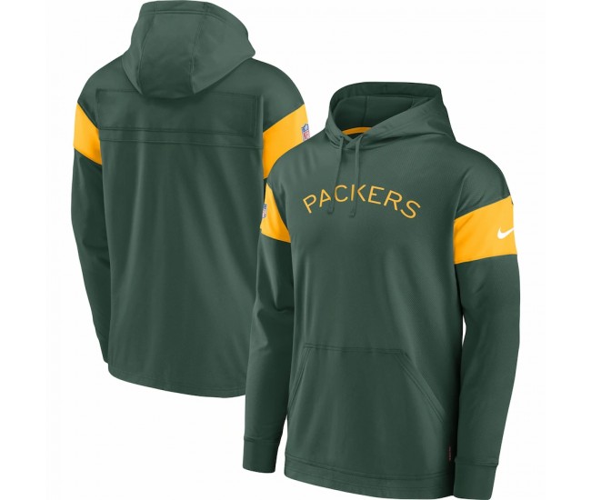 Green Bay Packers Men's Nike Green Sideline Arch Jersey Performance Pullover Hoodie