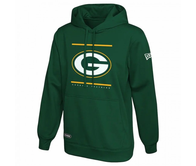 Green Bay Packers Men's New Era Green Combine Authentic Split Defense Pullover Hoodie