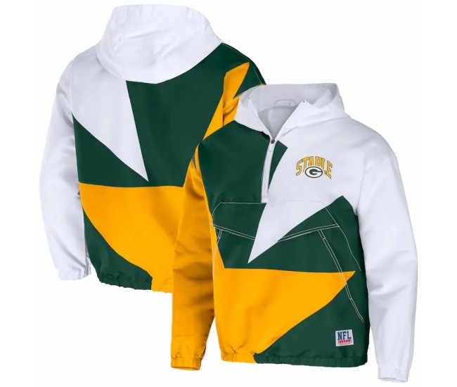 Green Bay Packers Men's NFL x Staple Hunter Green All Over Print Quarter-Zip Pullover Jacket