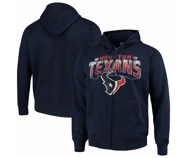 Houston Texans Men's G-III Sports by Carl Banks Navy Perfect Season Full-Zip Hoodie